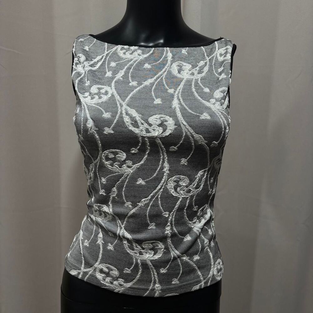 Bebe Women's Grey and White Blouse